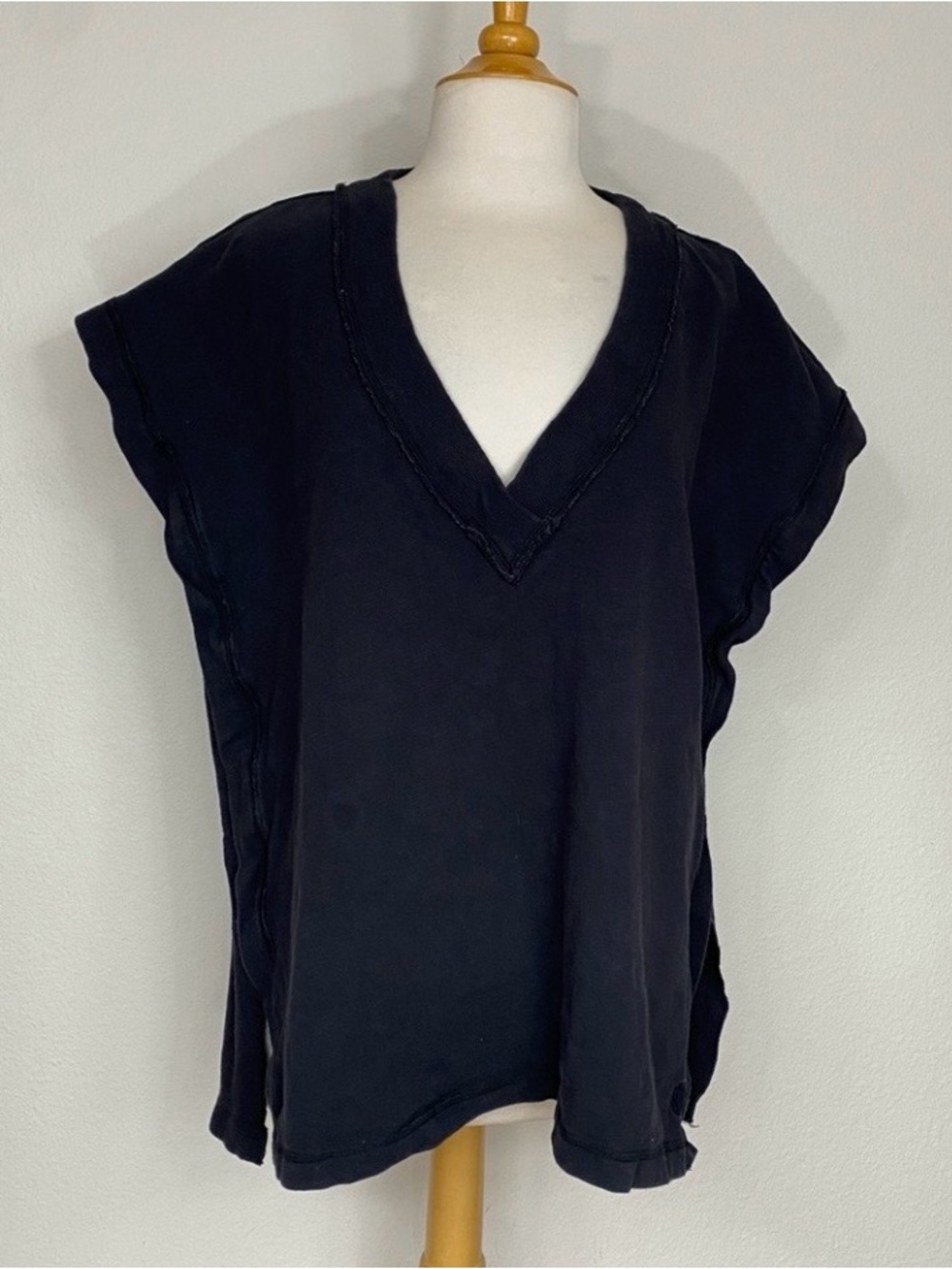 Free People Movement Womens Black Gray Cotton Oversize Thick Tunic Size Small